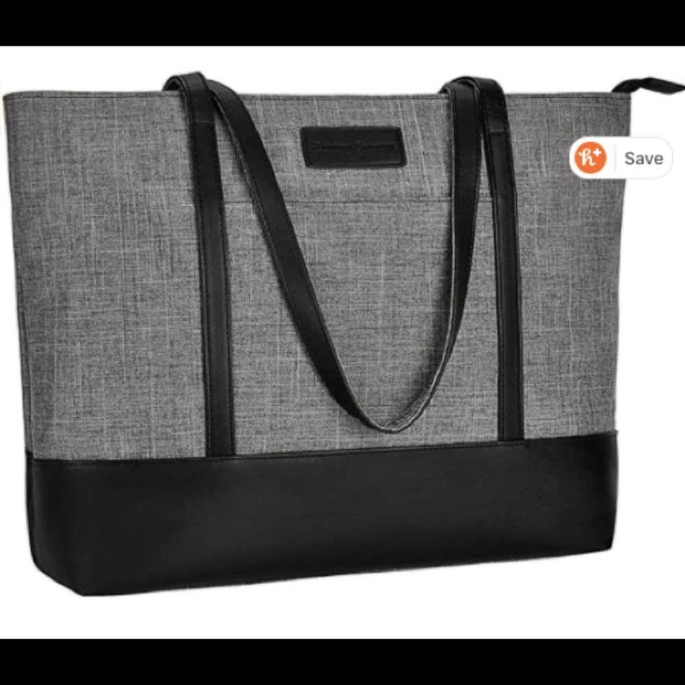 Grey laptop tote bag. Water resistance.